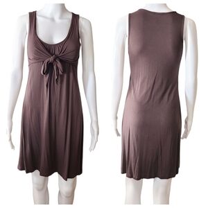 Mark. Brown Mini Dress with Tie Front
